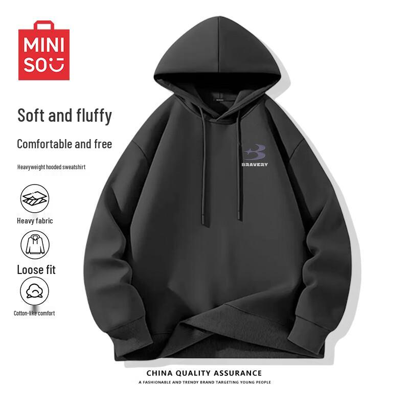MINISO Men's American Style Hooded Pullover Sweatshirt