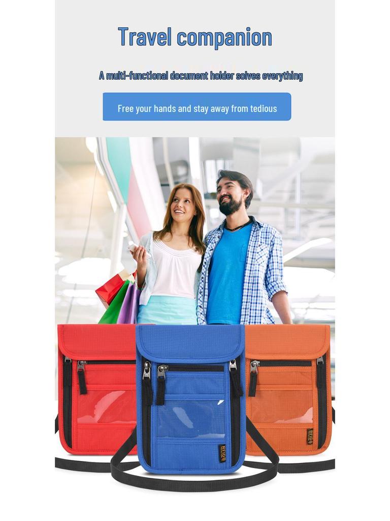 Multi-functional Anti-theft RFID Neck Lanyard: Portable ID & Passport Holder.