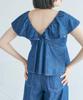 Washable Denim Frill Blouse Suitable for [BIS] Women's (43) - Co-ordination