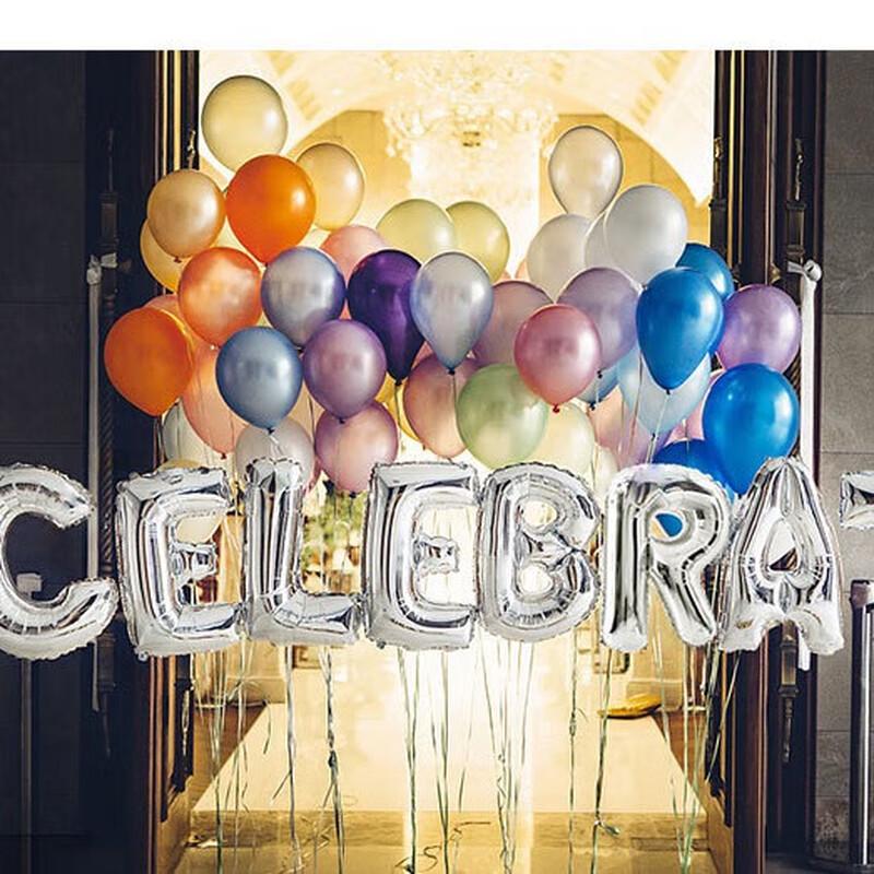 16-Inch Silver English Alphabet Balloons