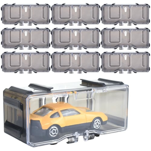 YUGENOVA Collection Cases, Set of 10, Interlocking, Customizable, Stackable, Individual Storage, Wall-Mounted Display