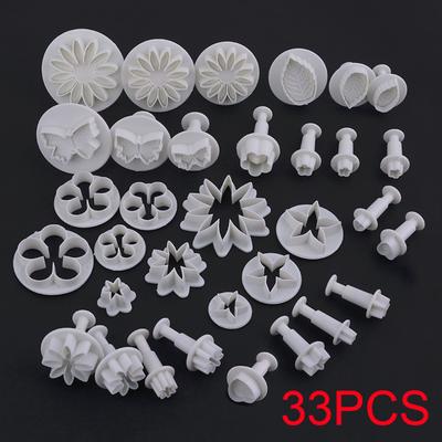 33Pcs Fondant Cutter Cake Tools Cookie Biscuit Cake Mold Mould Craft Diy 3D Cake Decorating Tools