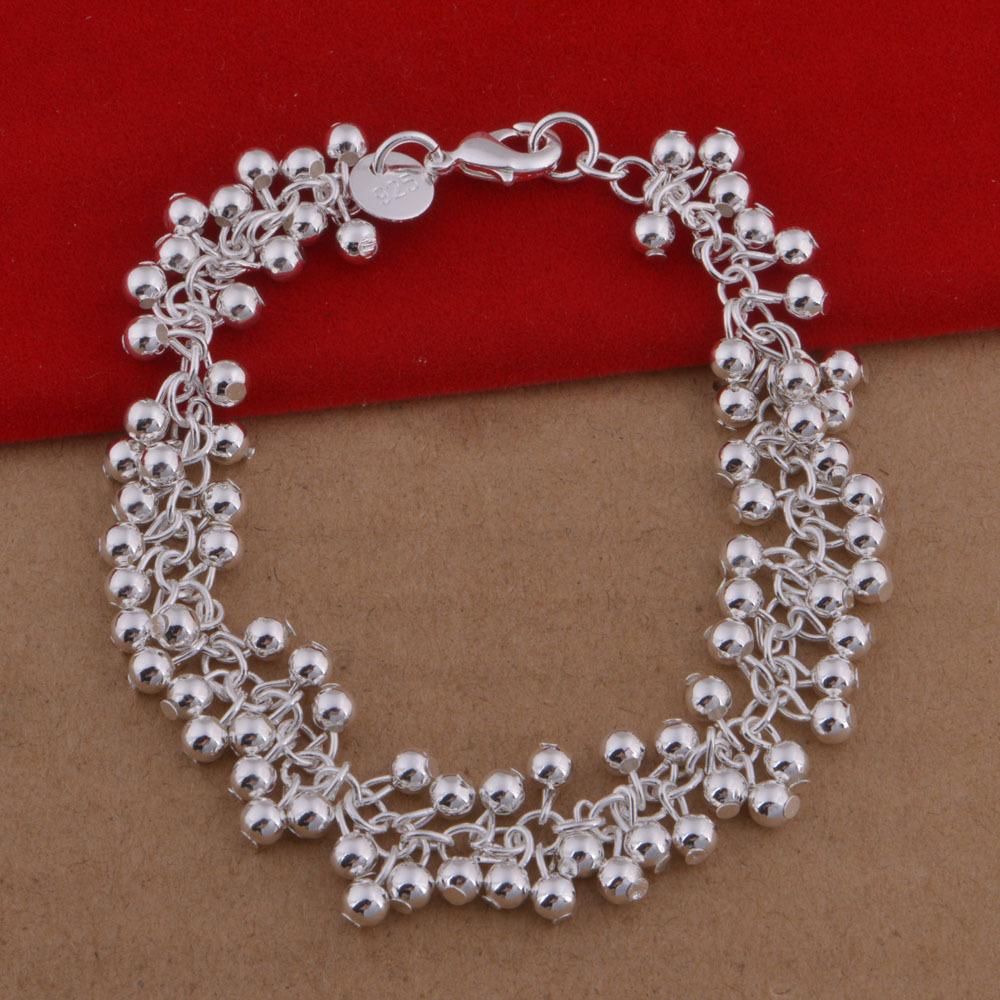 Silver Plated Necklace Set S925 Silver Bracelet Set Silver Plated Jewelry Girls Grape Bracelet Necklace