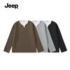 JEEP Men's Waffle Faux Two-Piece Long Sleeve T-Shirt