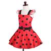 [Dressy Daisy] Girls' Ladybug Heroine Polka Dot Costume for Halloween and Christmas Parties, Skirt, Ages 8-9, Red and Black Dots
