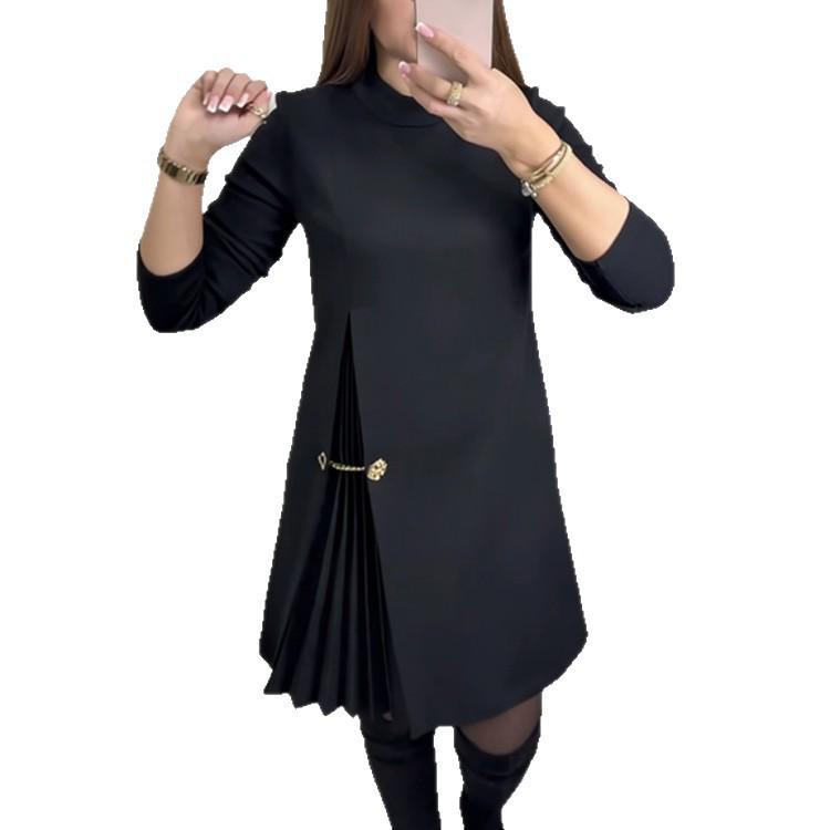 Elegant Autumn Women's Patchwork Long Dress