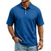Men's Casual Quick Dry Mesh Golf Polo Shirt Short Sleeve Lightweight Breathable Classic Fit Button Down Collar Top for Sports Outdoor Activities