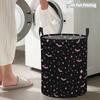 Collapsible Laundry Basket Large Round Waterproof Fabric Hamper Dirty Clothes Storage Bin Toy Organizer with Handles
