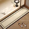 Retro Garden Floral Long Bathroom Mat Non Slip Anti Fatigue Washable Floor Rug for Indoor Use Home Decor