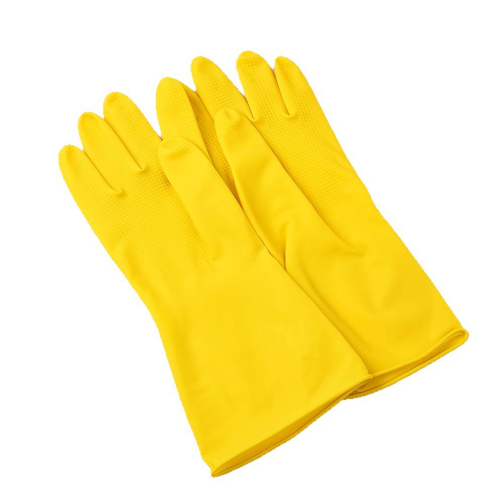 Durable Golden Crane Latex Dishwashing Gloves, Acid & Alkali Resistant, 90g