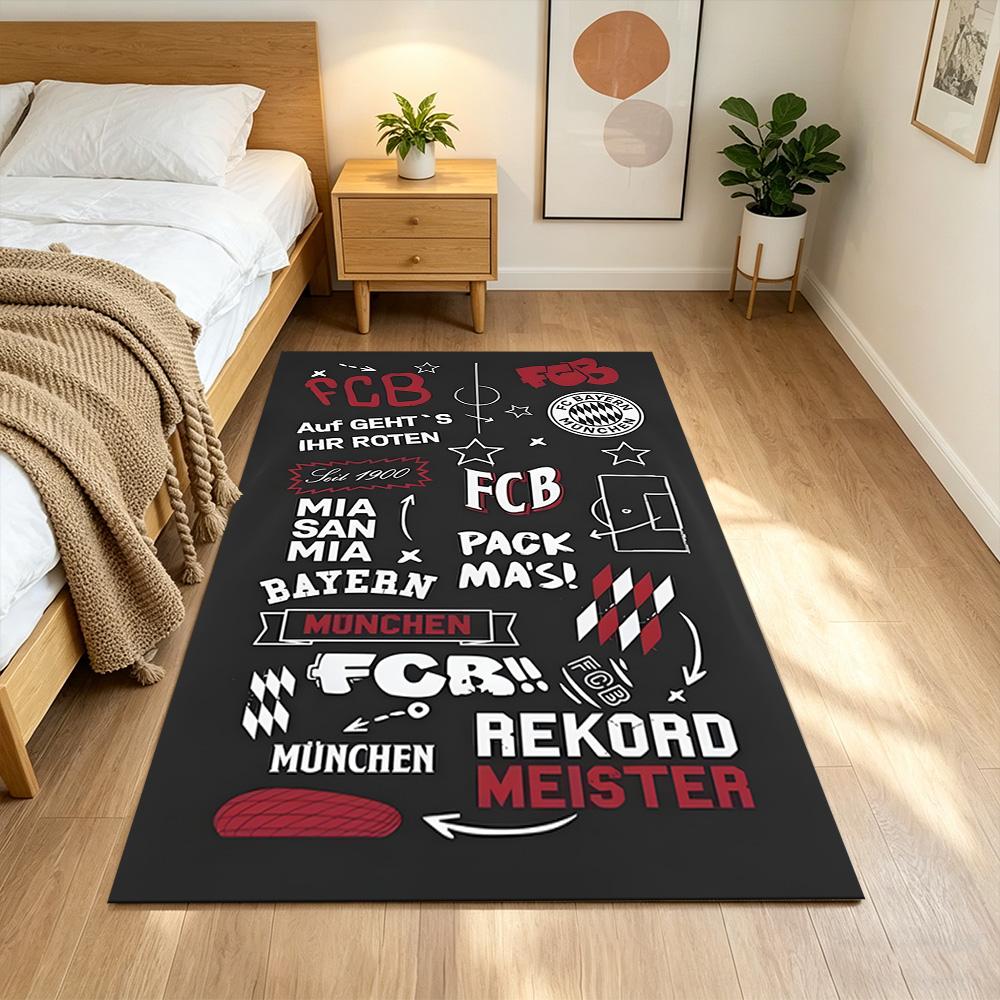Bayern Munich Football Glory Cleanable Rug Soft Plush Non-slip Bottom Living Room Essential Fashionable Home Decor Housewarming Gift Idea