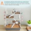 4-Tier, 16-Tube Hamster Cage with House, Ramp, and Accessories, Metal and Plastic, 47x30x70 cm, Grey