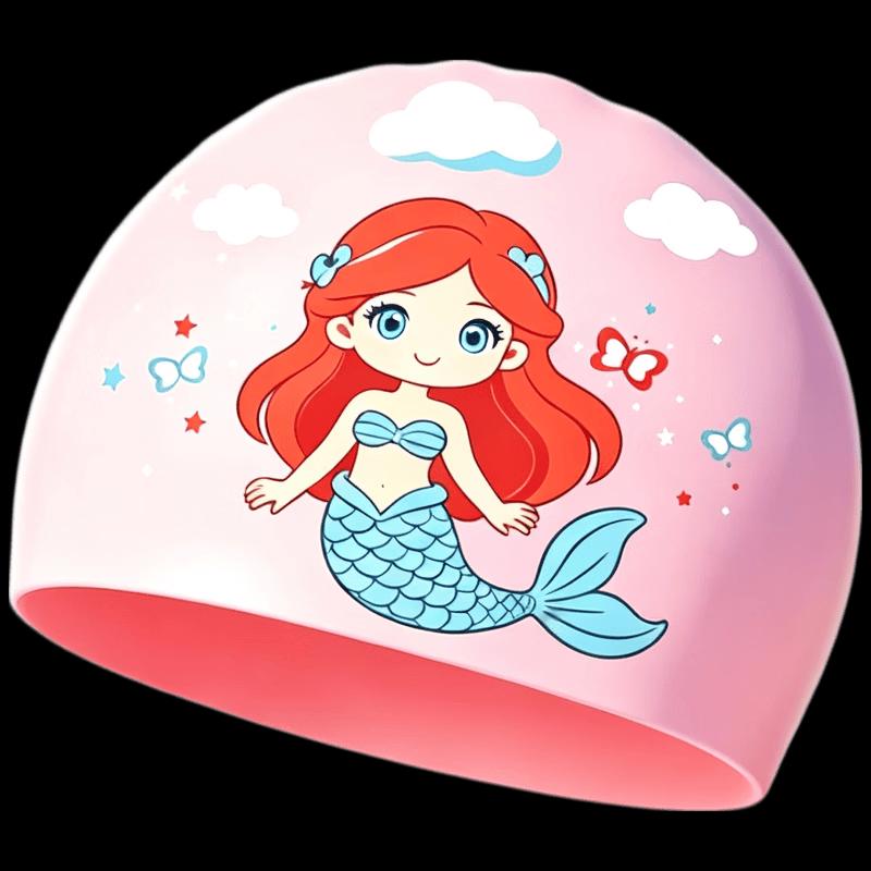 Kids  Cartoon Waterproof Silicone Swim Cap Cap Only