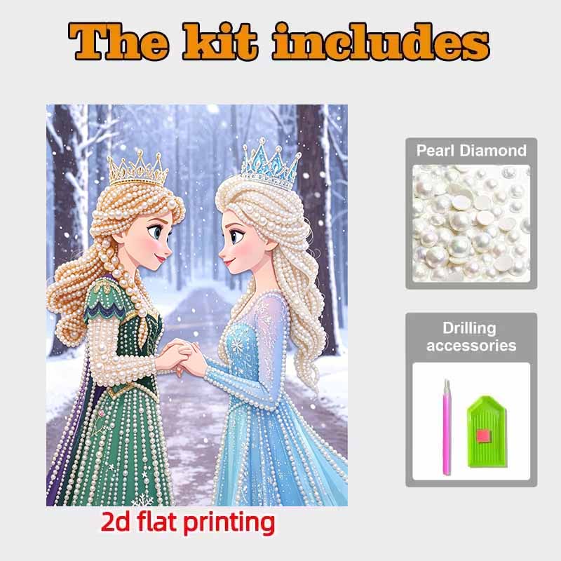 Disney Pearl Painting Frozen Anna and Elsa DIY Pearl Painting Gem Art Pearl Dot Painting Picture Crafts Adult Beginner Gifts Home Decor