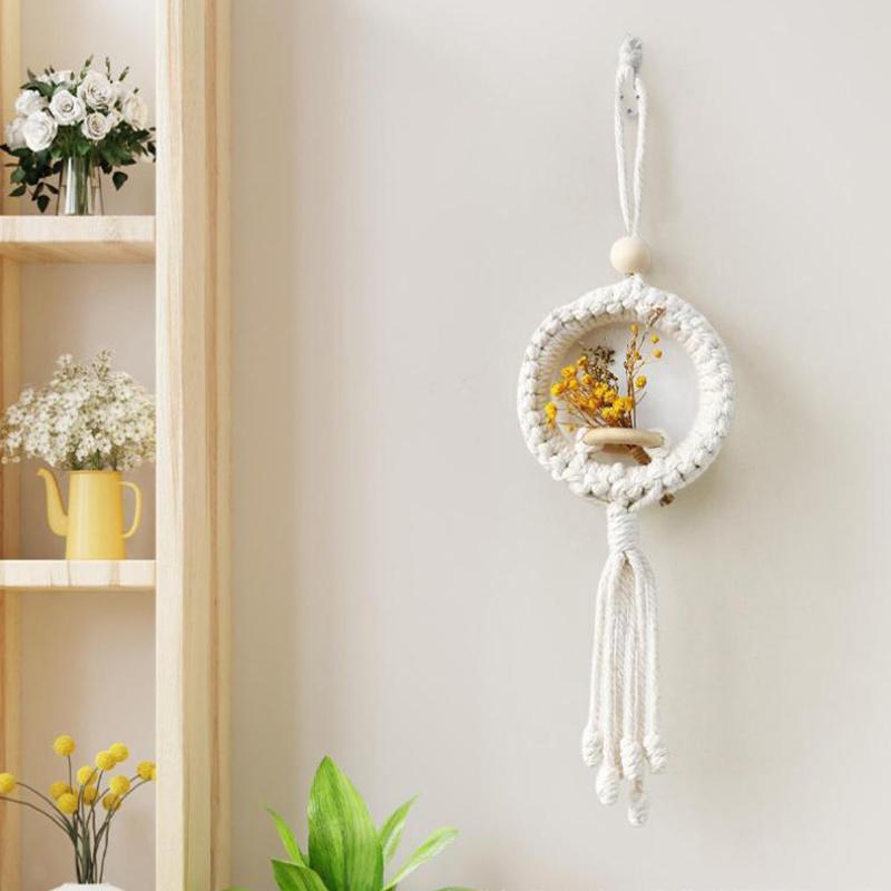 Air Plant Holder Macrame Wall Hanging Boho Decor Flower Pot Farmhouse Garden Pots Planters Bedrrom Balkon Decoration Gift