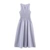 Spring 2026 European & American Style Plaid Midi Dress