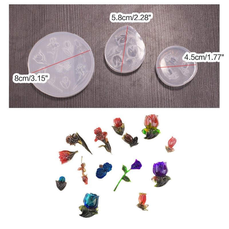 Rose Flower Silicone Mold for Cake Decor Cupcake Topper Resin Jewelry Casting Mold Quicksand Mold Filling Material