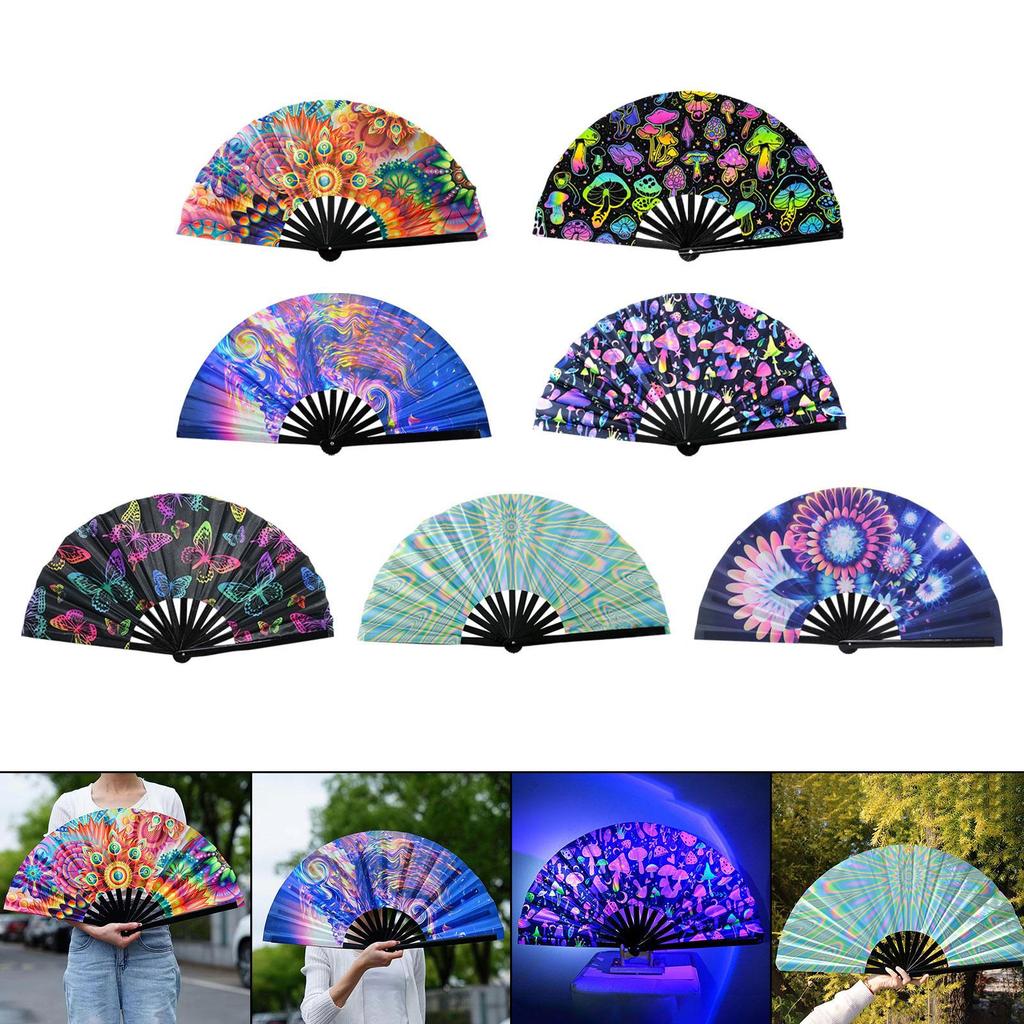 Foldable Hand Fan Bamboo Frame for Festival Wedding Birthday