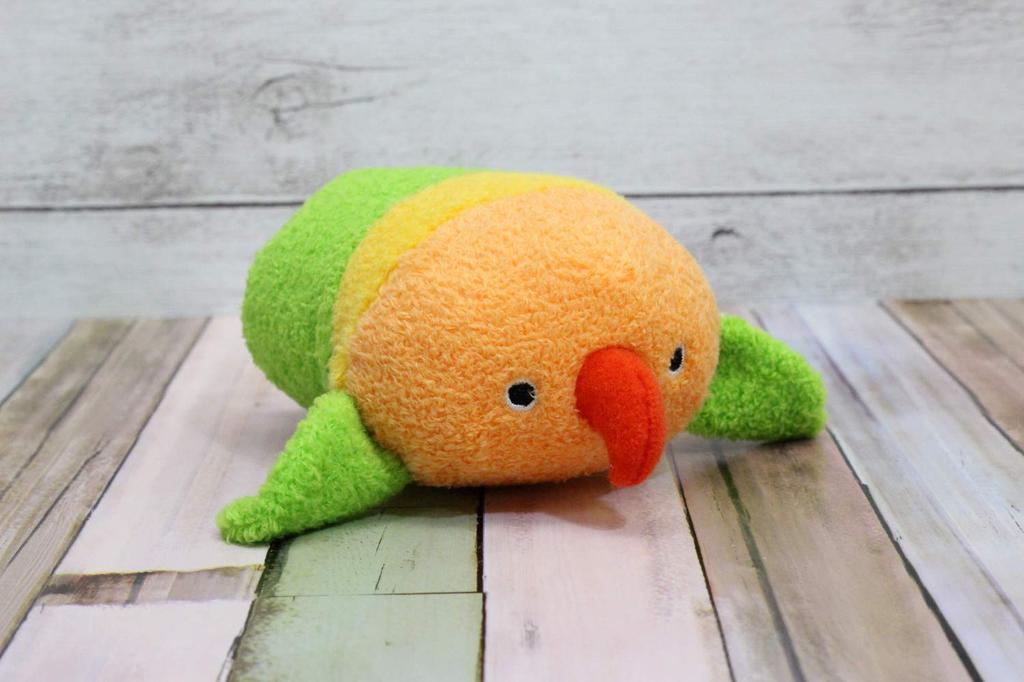Shinada Nokkete Mame Fuku Lovebird Plush Toy, 6 x 10 x 5 cm, Animal Merchandise, MHNI-0068O