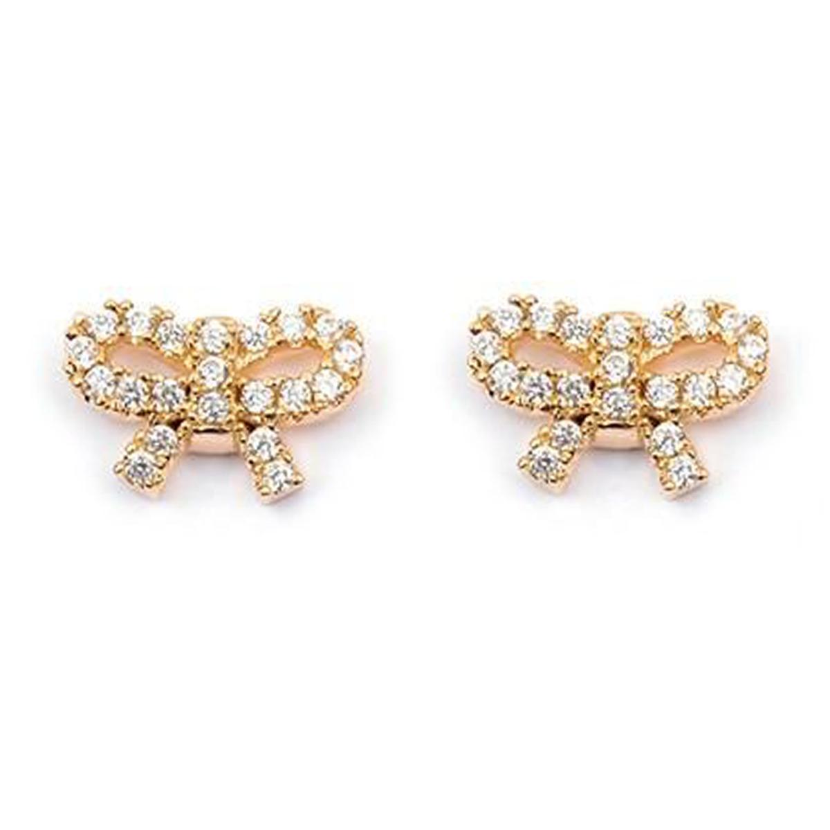 

Lily s Treasures [M9454] - Позолоченные серьги Романтический узел золотисто-белого цвета - 9x6 мм