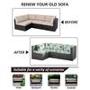 Outdoor Printed Stretch Sofa Cushion Cover, Single-Sided Milk Silk