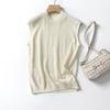Women's Machine Washable Wool Vest: Hot Style, Half-High Collar, Sleeveless, Simple Design.