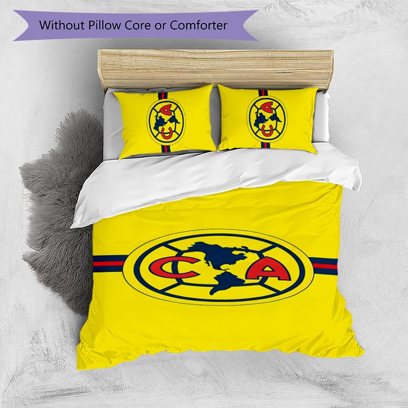 Club América 3pcs Bedding Set Duvet Cover Closure Includes 1 Duvet Cover & 2 Pillowcases for All Seasons Bedroom Home Dorm Decor