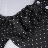 European & American Sweet Polka Dot Puff Sleeve Cropped Top with Button-Up & Round Neck - Slim Fit, Long Sleeve