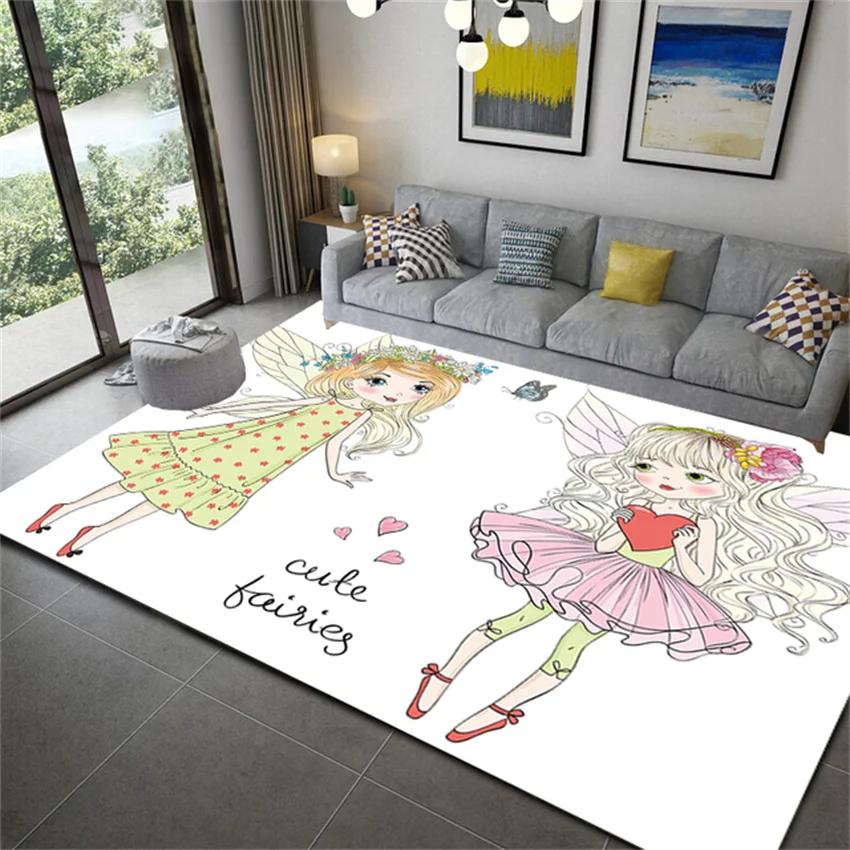 Cartoon Ballet Girl Carpet for Kids Room Kawaii Children's Room Carpets for Baby Girl Nordic Soft Bedroom Rug Floor Mats To Play