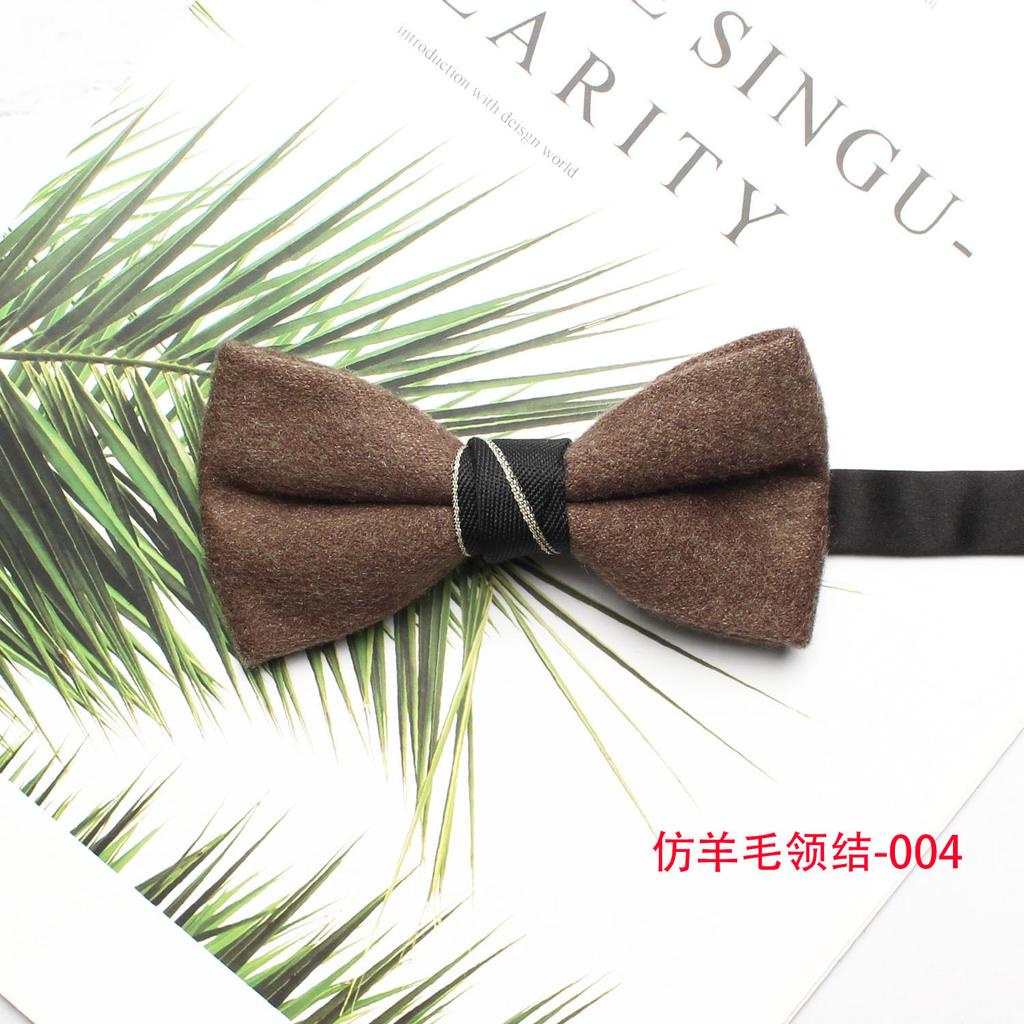 Herren Imitatwolle Hochzeit Moderator Trauzeuge Fliege, Lässige einfarbige Business Fliege