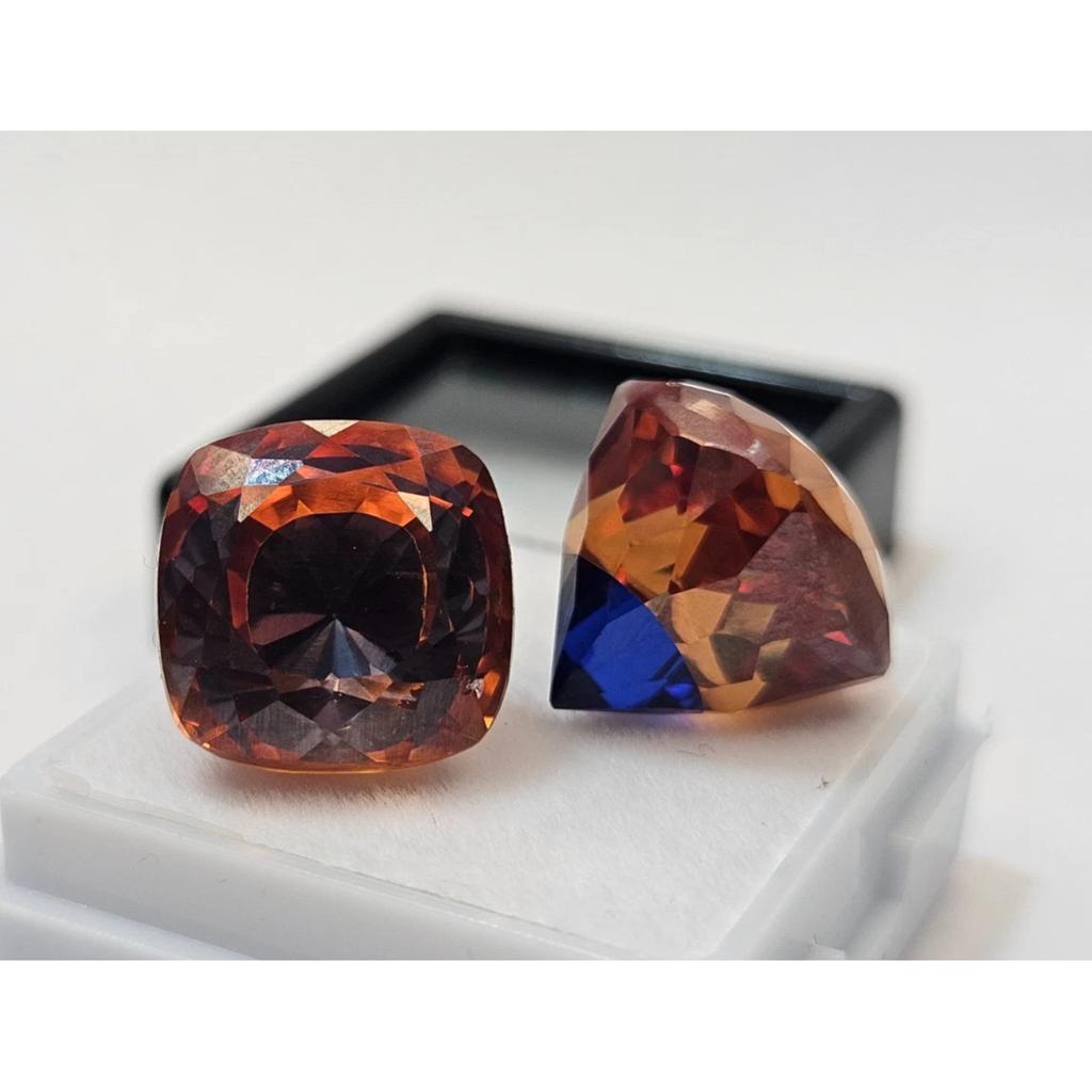 45+ Ct Pitambari Sapphire For Earring Cushion Cut Fabulous Certified Gemstone