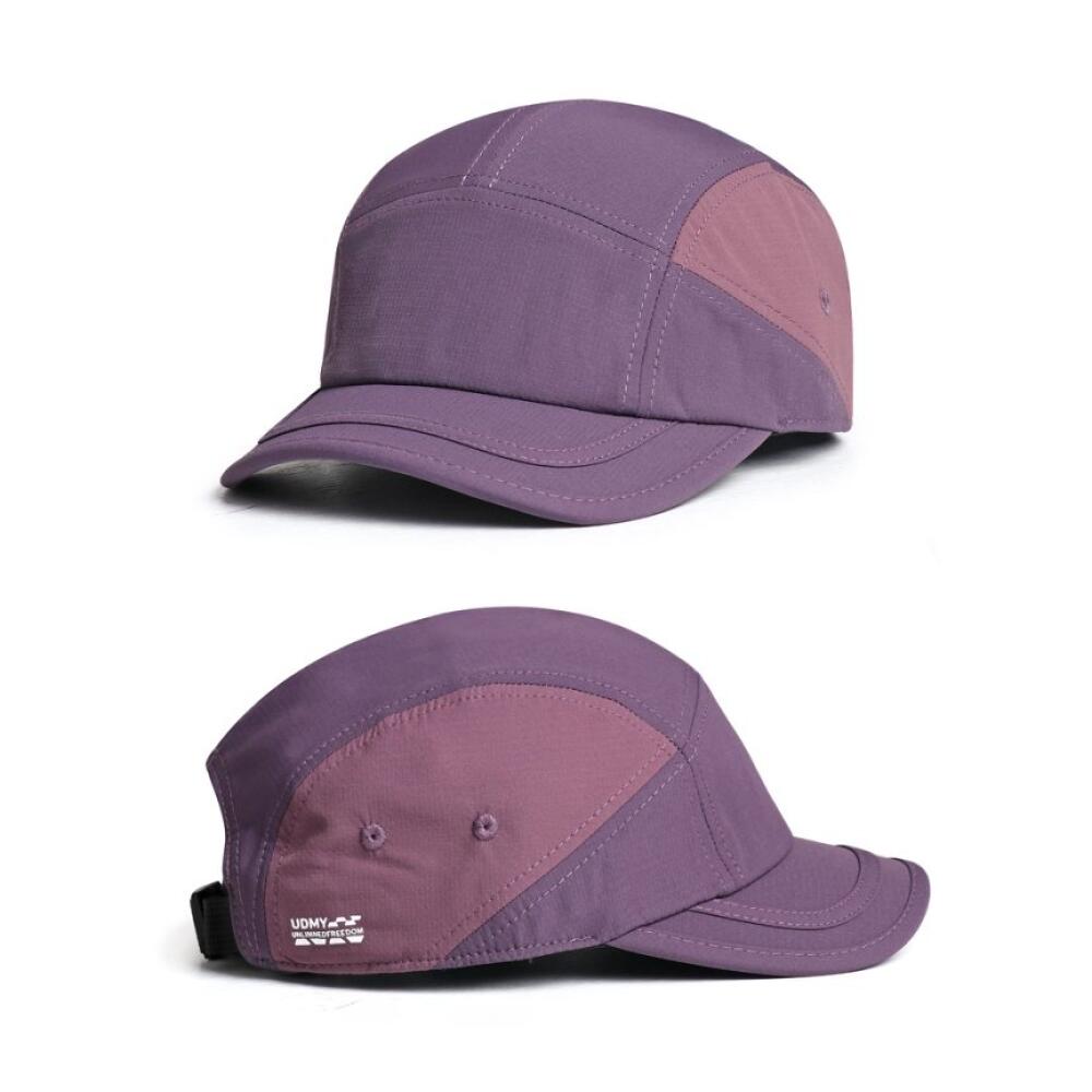 Short Brim 5 Panel Baseball Cap, Mesh Quick-Dry Color Block Plain Hat for Men Women Retro Running Outdoor Casual Headwear