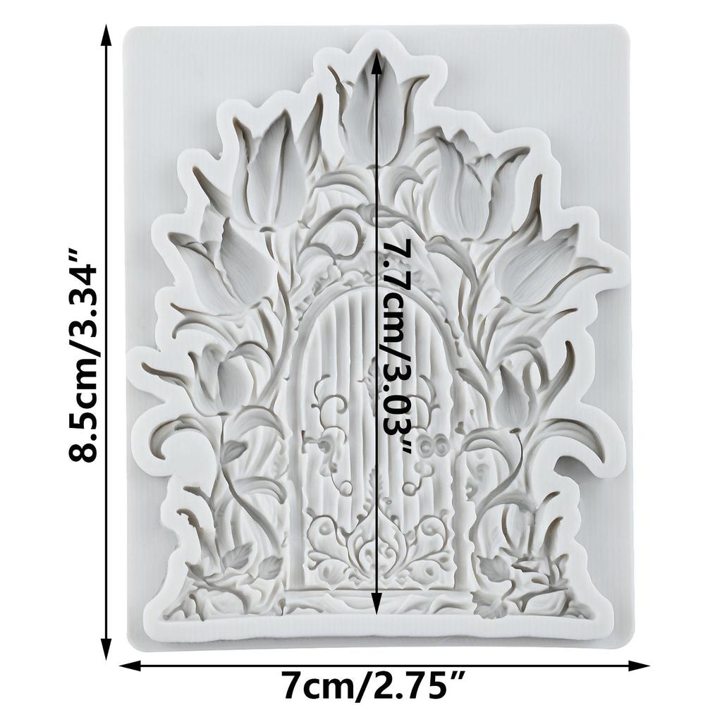 Enchanted Vintage Fairy Garden Door Silicone Molds Fairy Home Door Fondant Mold Cake Decorating Tools Cupcake Topper Candy Chocolate Gumpaste Mold