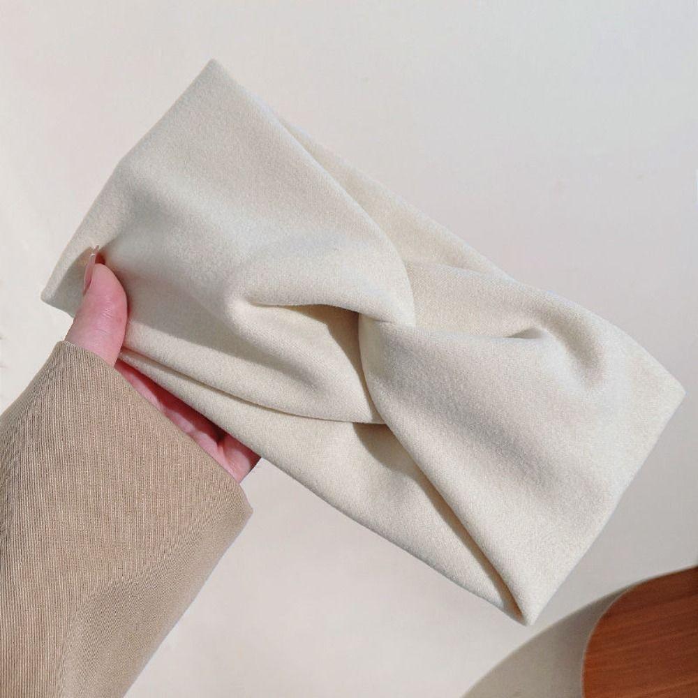 Cloth Cross Headband Solid Color Knot Knit Turbans Fashion Wide Edge Headband  Girls