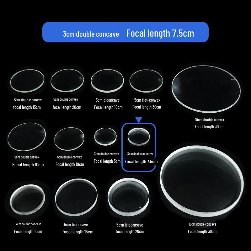 Physical Optics Set: Triangular Prism, Convex/Concave Lenses & Mirrors, Magnifying & Reducing Glasses