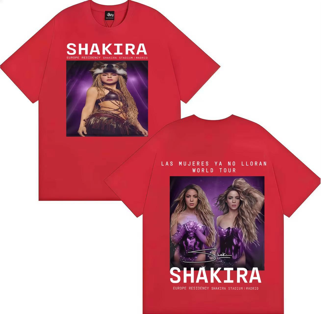 

2026 Shakira Las Mujeres Ya No Lloran Double Sided Print 2026 Tshirts Unisexs Fashion Tshirt Retro Comfort Tee Shirts Ins Y2k M