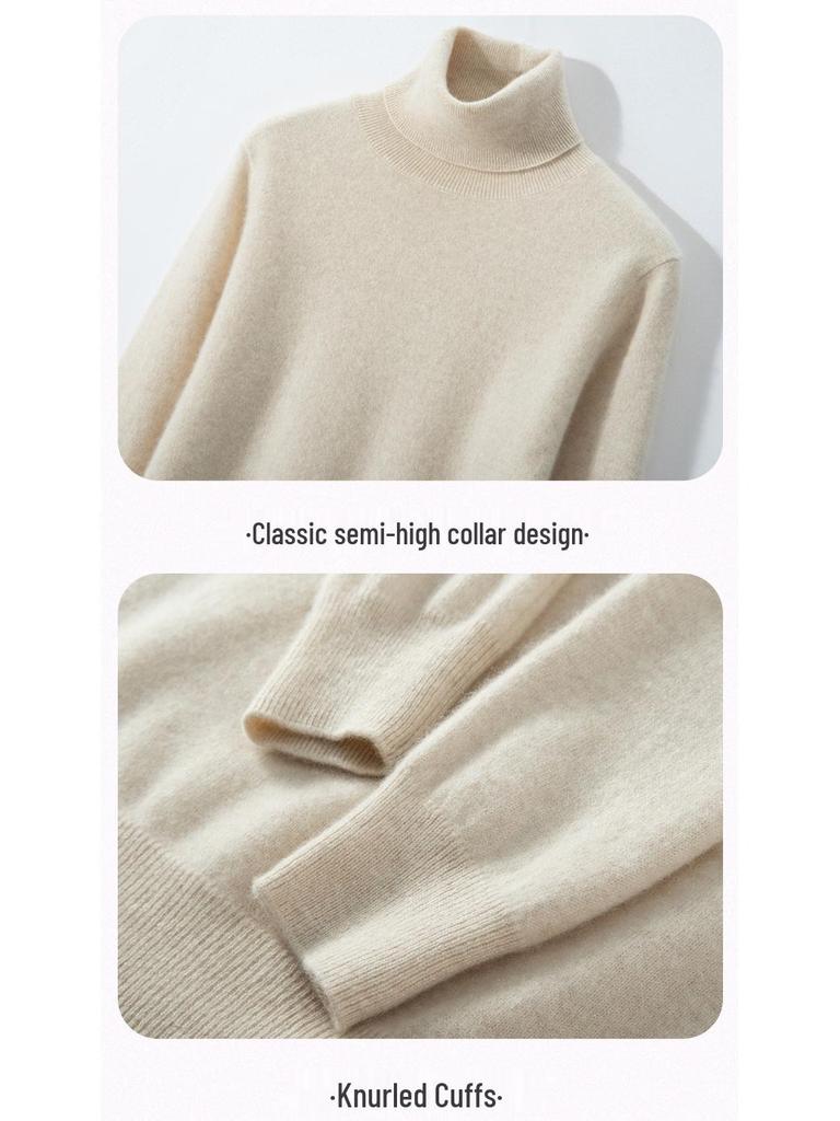 Autumn & Winter Women's Soft Cashmere High Neck Slimming Knitted Sweater