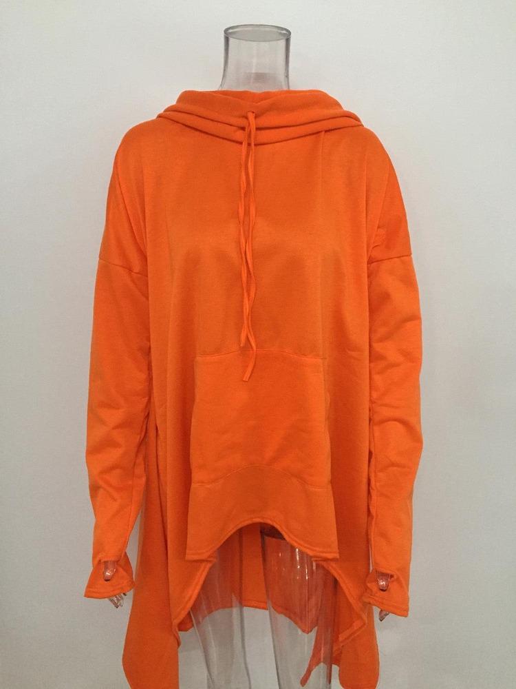European American Style Autumn Winter Solid Color Long Hooded Sweatshirt 9308 Collection