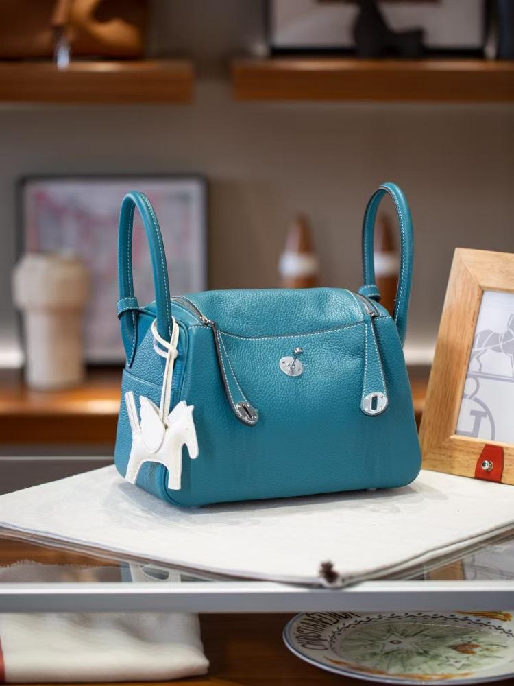 Top-grain Cowhide, 26cm Shafi Thread, Women's Doctor Bag, Genuine Leather Single-shoulder Handbag, Pillow Bag