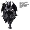 Skelett Dekoration Halloween Buchleser Figur, Gruselige Teufel Harz Skulptur, Gotische Figur Schwarzes Gewand Sensenmann Statue für Zuhause Büro