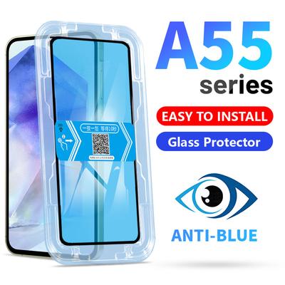 Pro Samsung Galaxy A14 A24 A34 A54 A15 A25 A35 A55 A16 A26 A36 A56 Sada pro snadnou instalaci Kompletní ochranné tvrzené sklo Anti Blue Ray