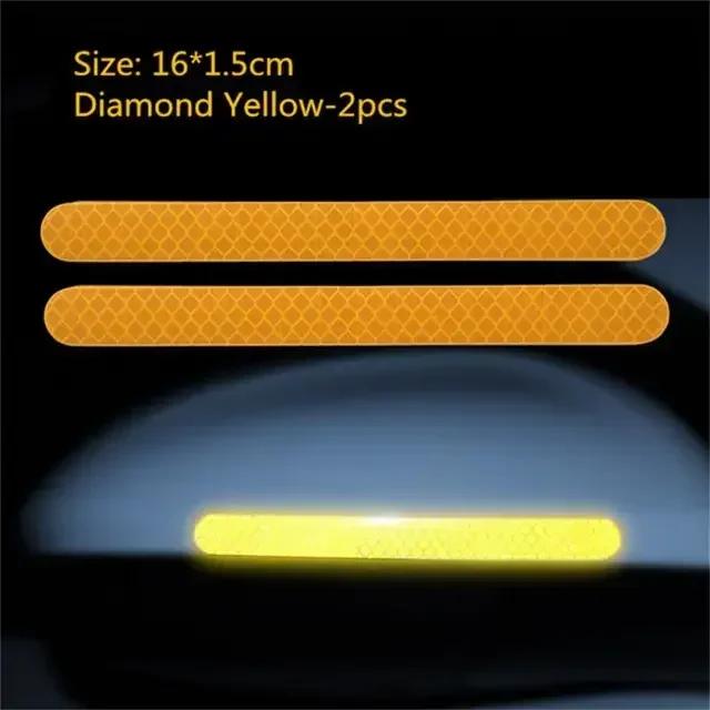 2PCS Car Reflective Sticker Car-styling Rearview Mirror Sticker Safety Warning Reflective Sticker Car Strip Stickers Exterior