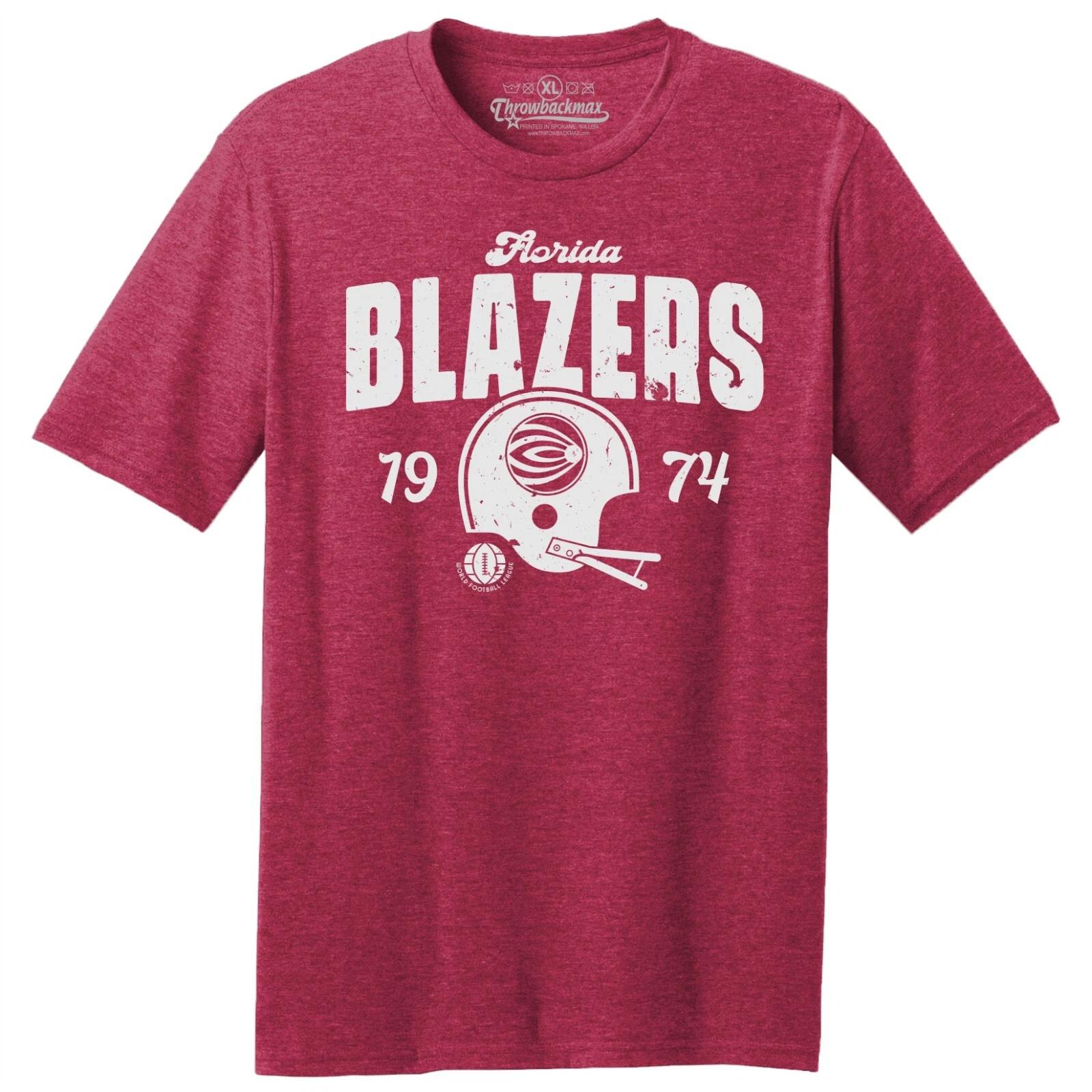Florida Blazers 1974 WFL Football TRI-BLEND Tee Shirt - Gators, Dolphins XL