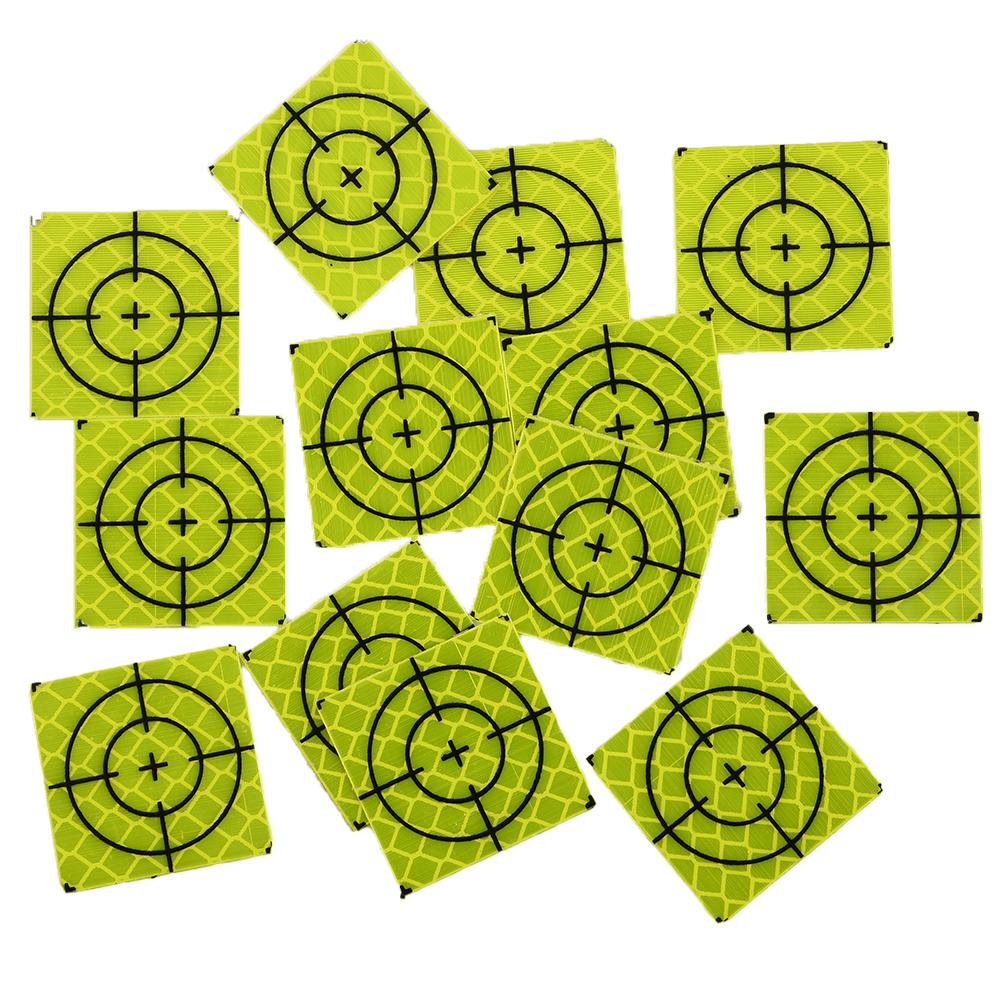 100pcs Total Station Reflector 20/30/40/50/60mm Fluorescent Yellow Reflector Sheet Target Aim Target Sticker Measurement