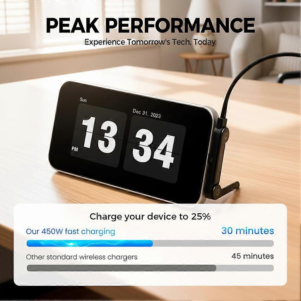 2-in-1 Invisible Stand Charging Cable, Multi Charger Cord with Type C Multi-Angle Adjustable Stand, 240W Fast Charging