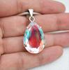 Angel Aura Quartz Pendant, Handmade Pendant, 925 Sterling Silver Pendant, Teardrop Quartz Pendant, Anniversary Pendant