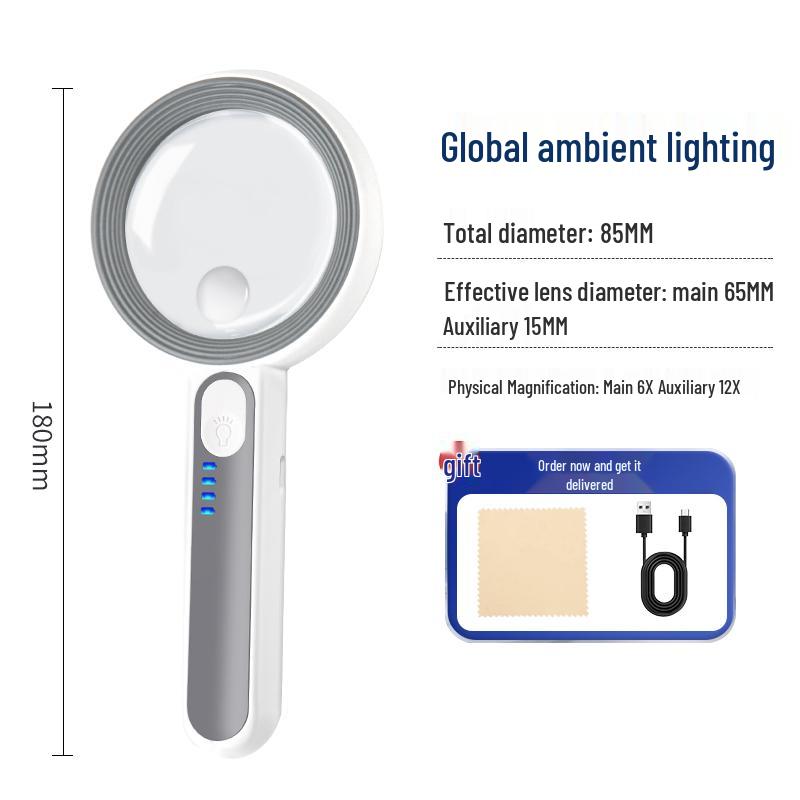 HD 90x Magnifying Glass with Light for Reading, Electronics, Jewelry, Antiques, and Coins