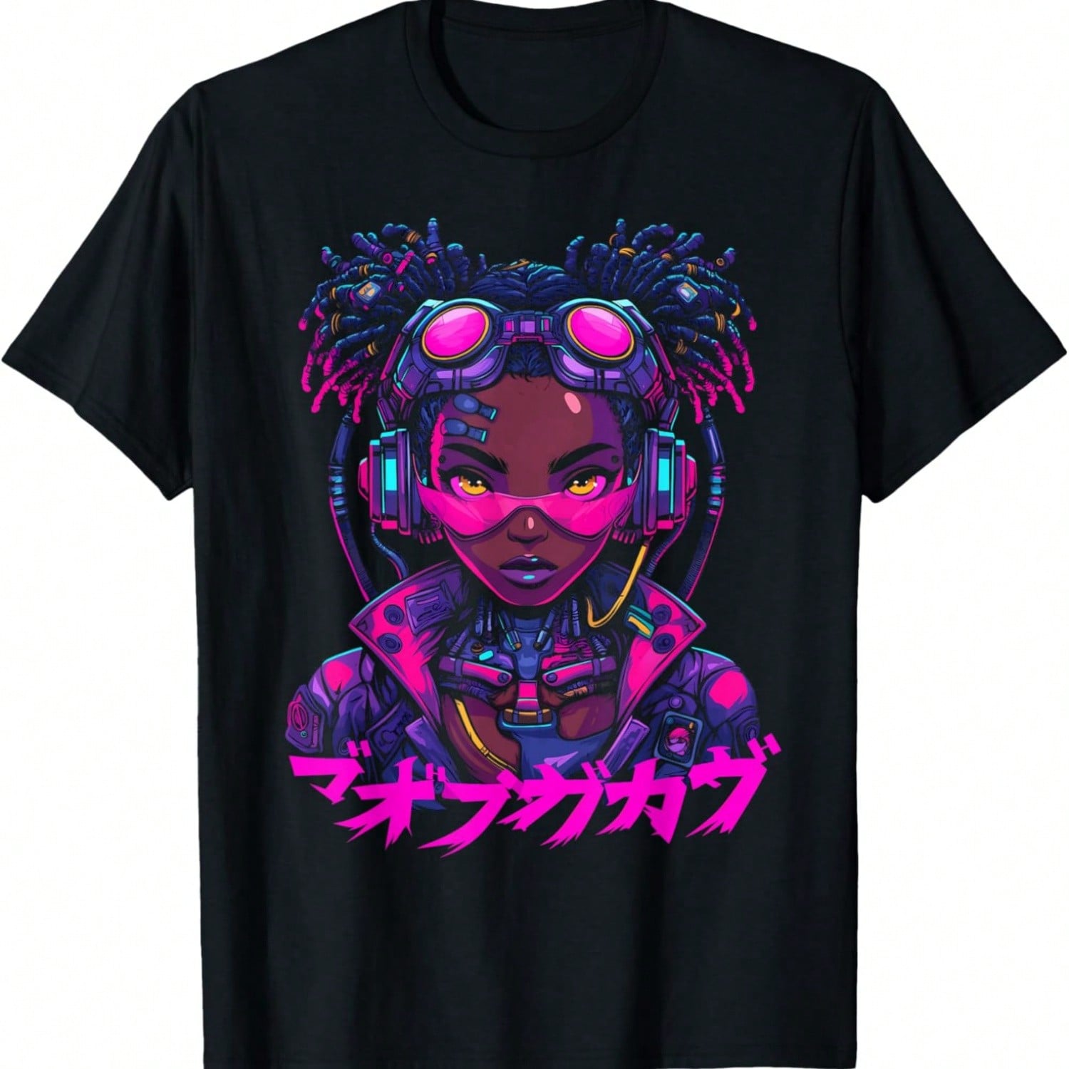 Harajuku Cyberpunk Black Anime Manga Waifu Japanese T-Shirt(2) S разноцветный