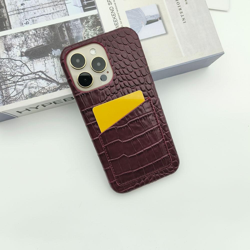 Crocodile pattern is suitable for Apple 15/17/16 mobile phone case insert card 16pro change bag 16promax portable 7