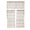 Kitchen Curtains Linen Plaid Yarn Piercing Rod Finished Linen Curtains